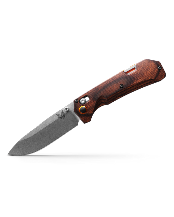 Benchmade 15062 GRIZZLY CREEK | STABILIZED WOOD | ORANGE ACCENTS