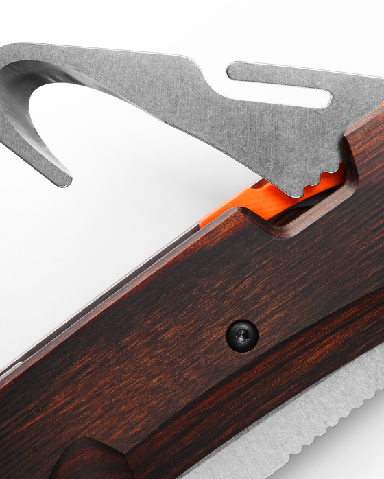 Benchmade 15062 GRIZZLY CREEK | STABILIZED WOOD | ORANGE ACCENTS