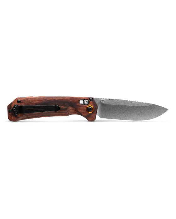 Benchmade 15062 GRIZZLY CREEK | STABILIZED WOOD | ORANGE ACCENTS