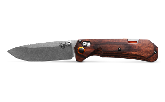 Benchmade 15062 GRIZZLY CREEK | STABILIZED WOOD | ORANGE ACCENTS
